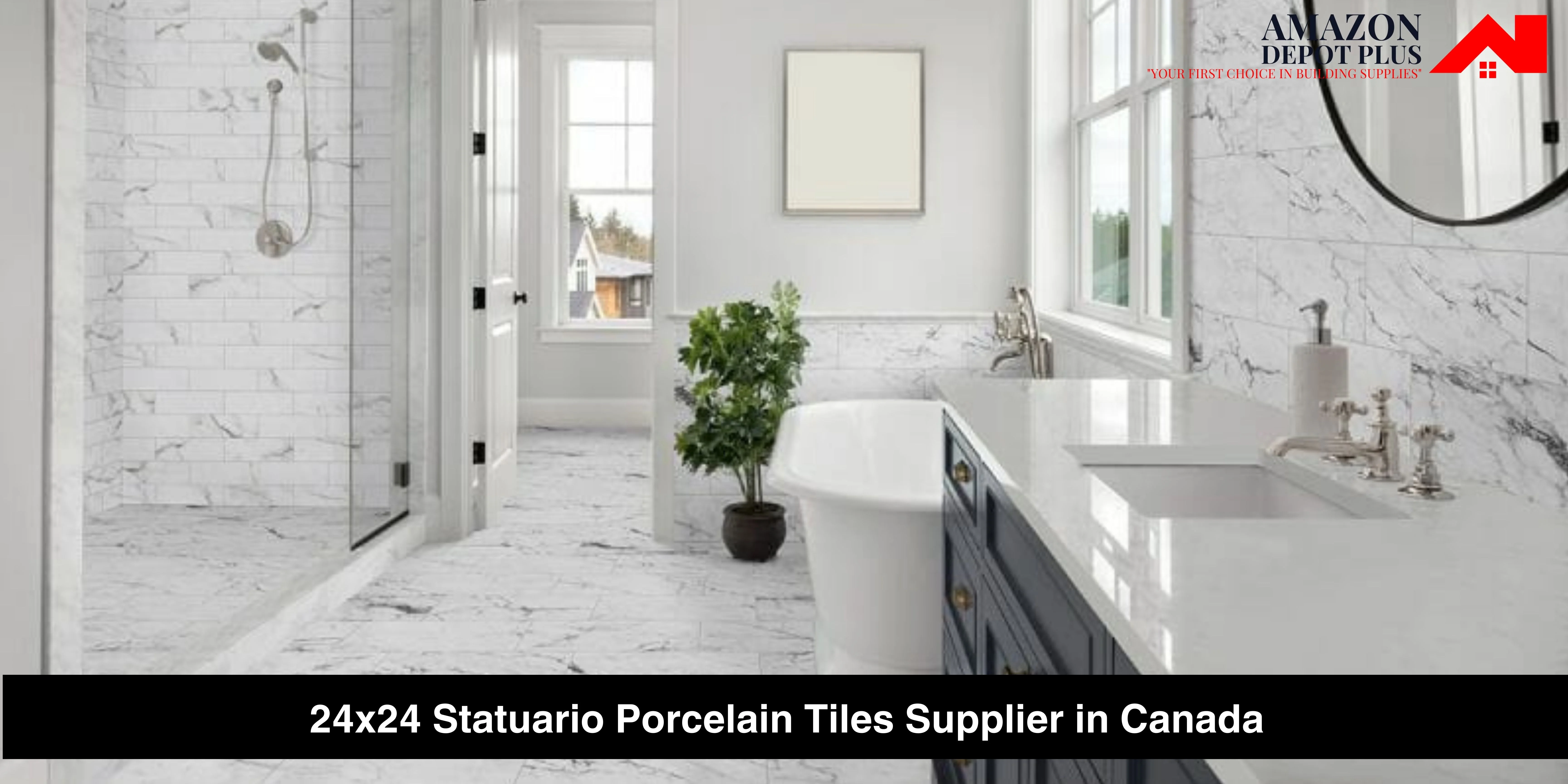 24x24 Statuario Porcelain Tiles Supplier in Canada