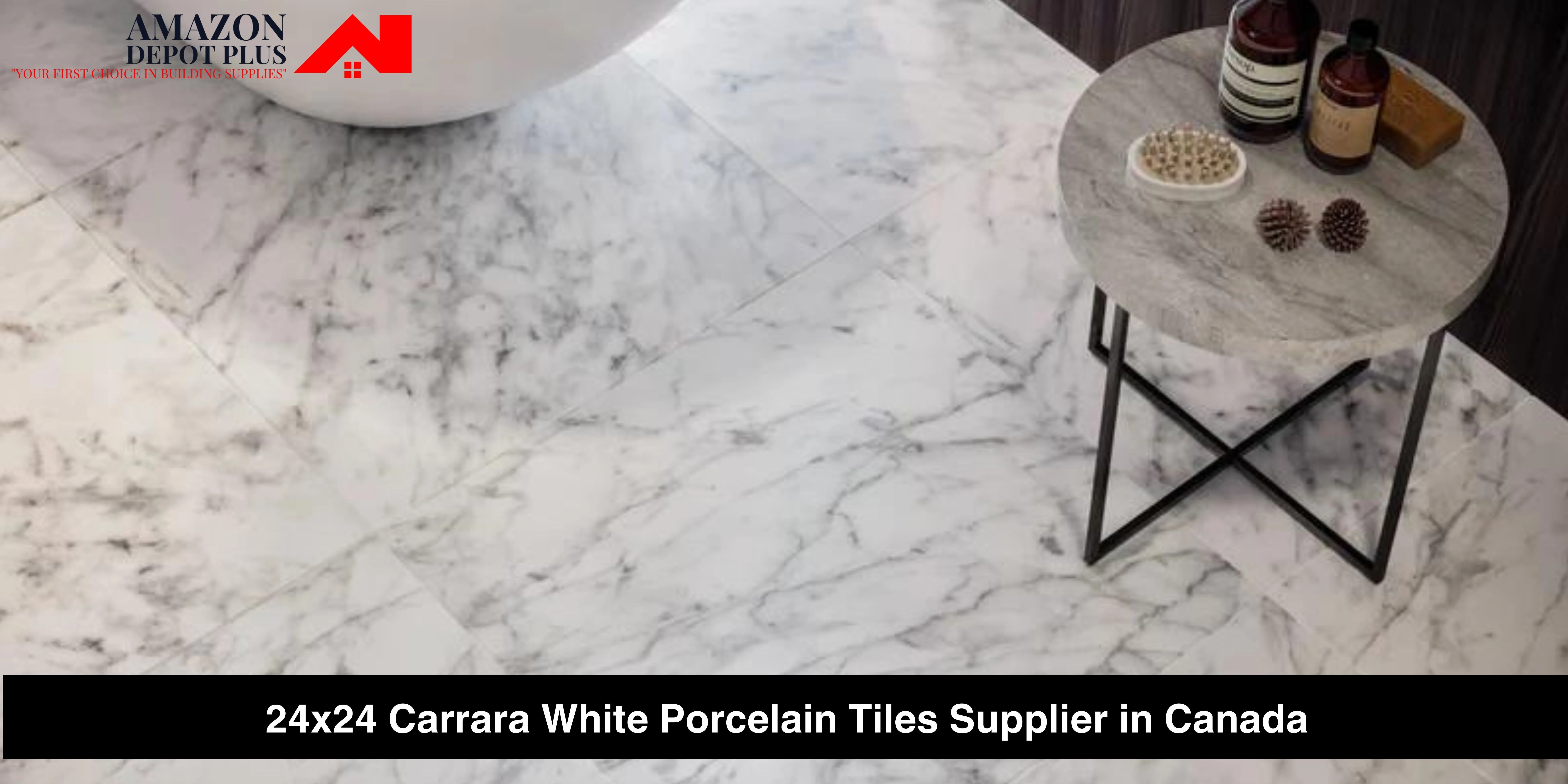 24x24 Carrara White Porcelain Tiles Supplier in Canada 